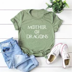 Mother Dragon Printed T-Shirt Graphic Women's T-Shirt Short Sleeve O-Neck T-Shirt