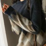 Women's Sweater Red Plaid Knit Tops for Woman Graphic Round O Neck Pullovers Jumper Winter Thermal Blouse Korean Style Clothes.