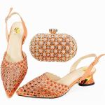 doershow High Quality African Style Ladies Shoes And Bags Set Latest purple Italian Shoes And Bag Set For Party HAE1-7.