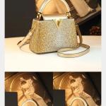 Luxury Fashion Diamonds Women's Handbags  New V Letter Small Shoulder Crossbody Bag Genuine Leather Messenger Shell Bags.
