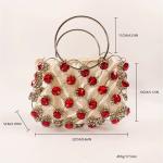 Fashion Metal Ring Elegant Luxury Handbag  New Light Luxury Fashion Handmade Beaded Weaving Bag.