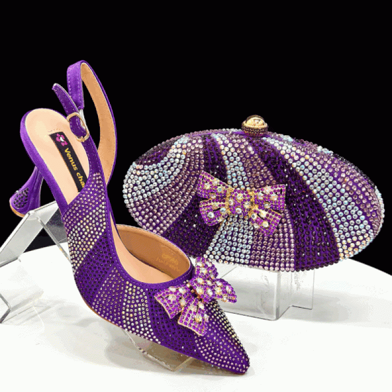 Venus Chan Italian Design Women's Shoes & Rhinestone Butterfly Bag – Perfect for Weddings & Bridal Accessories