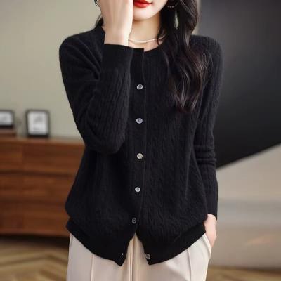Women Cardigans Spring Autumn Winter Long Sleeve Knitted Sweaters O-neck Thick Warm Fashin Korean Cardigan Slim Fit Tops 2026.