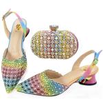 doershow High Quality African Style Ladies Shoes And Bags Set Latest purple Italian Shoes And Bag Set For Party HAE1-7.