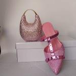 INSIGHTLINK Women's Gold Color Rhinestones high heeled Shoes And Clutch Bags Diamonds high-heeled Stiletto sandals For Wedding.