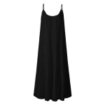 Summer Dress Loose Casual Women Sling Solid Color Dress for Sexy Vestidos Party