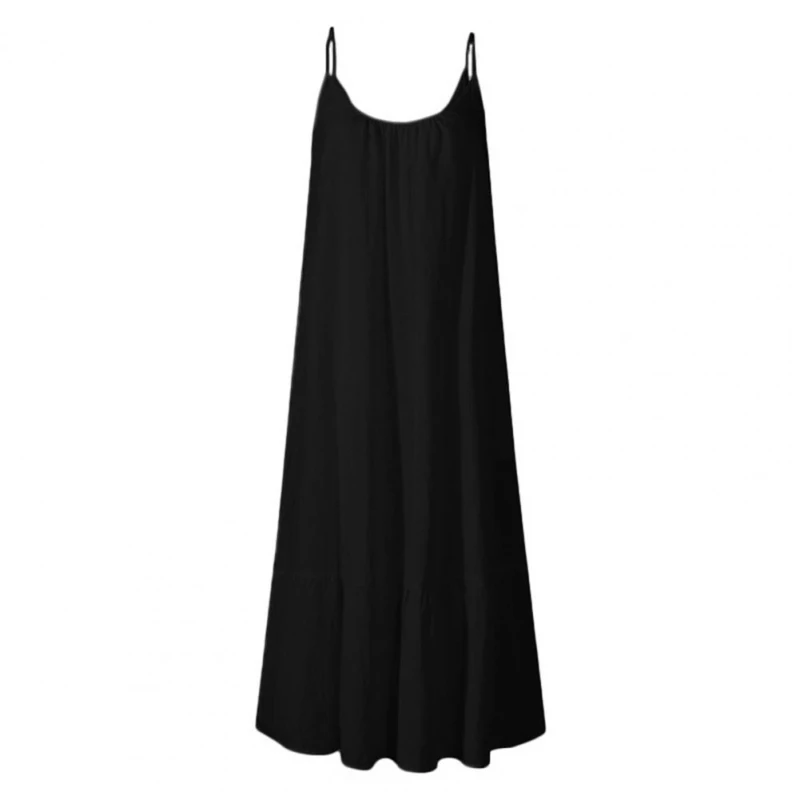 Summer Dress Loose Casual Women Sling Solid Color Dress for Sexy Vestidos Party