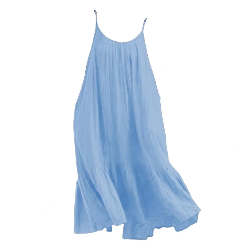 Summer Dress Loose Casual Women Sling Solid Color Dress for Sexy Vestidos Party