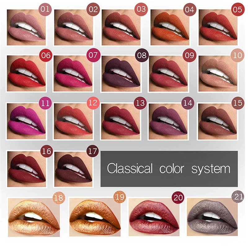 Waterproof  Matte  Lipstick Lip Balm Sexy Women Fashion Makeup Christmas Gifts