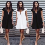 Women Short Sleeve Loose Mini Dress Ladies Summer Shirt DressPlus Size S-3XL